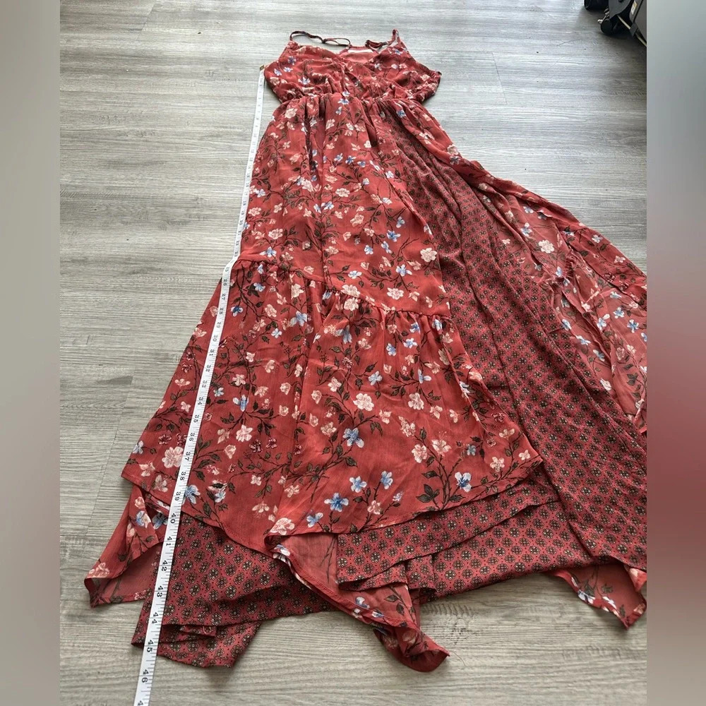 Stunning Abercrombie & Fitch floral maxi dress two floral patterns boho  Sz S - Picture 5 of 6